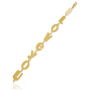 22K Gold Plated (Sterling Silver) I Love You Bracelet